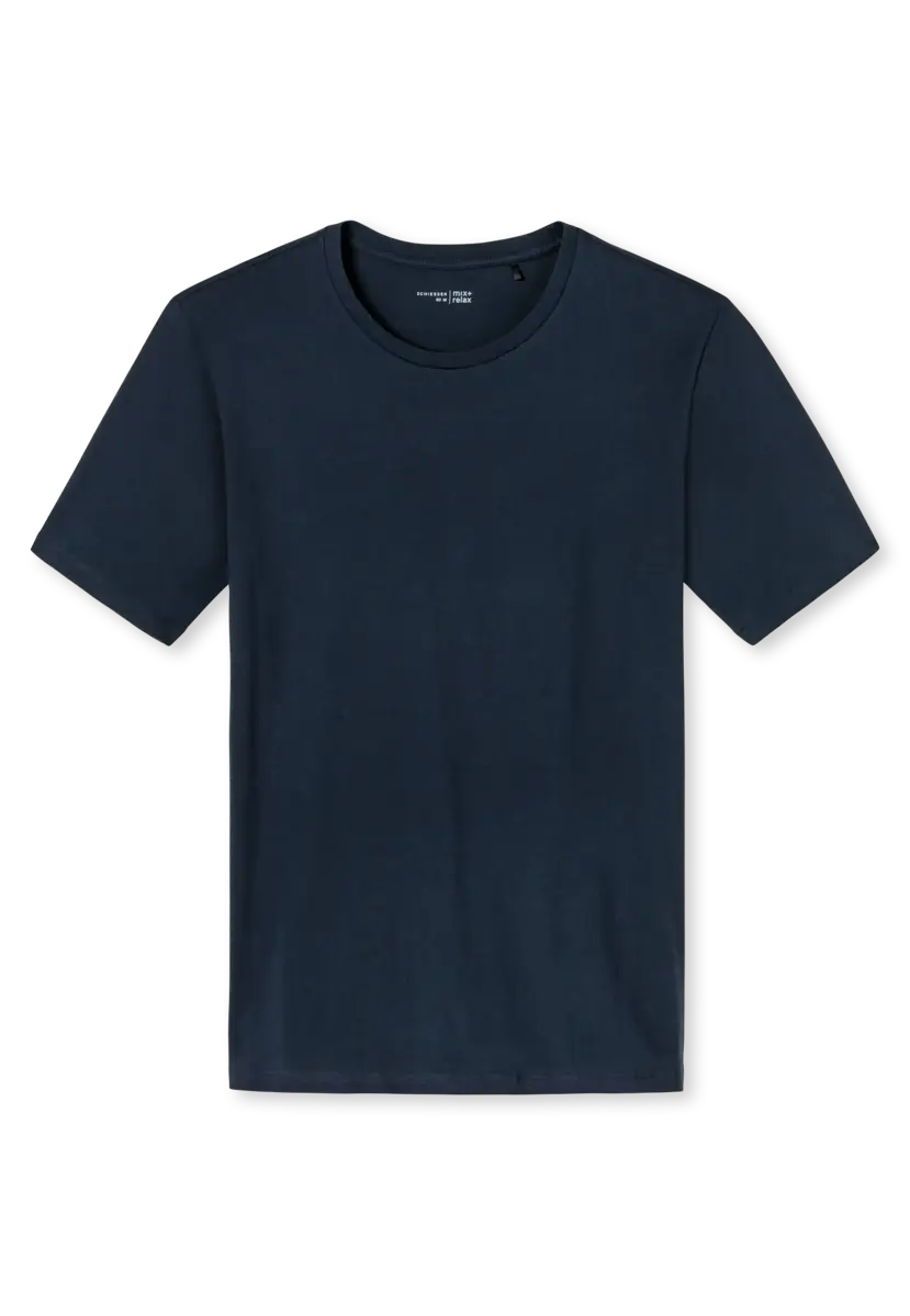 Schiesser heren pyjama shirt korte mouw - Donkerblauw - 100% katoenen los pyjamashirt voor heren Schiesser heren pyjama shirt korte mouw - Donkerblauw - 100% katoenen los pyjamashirt voor heren