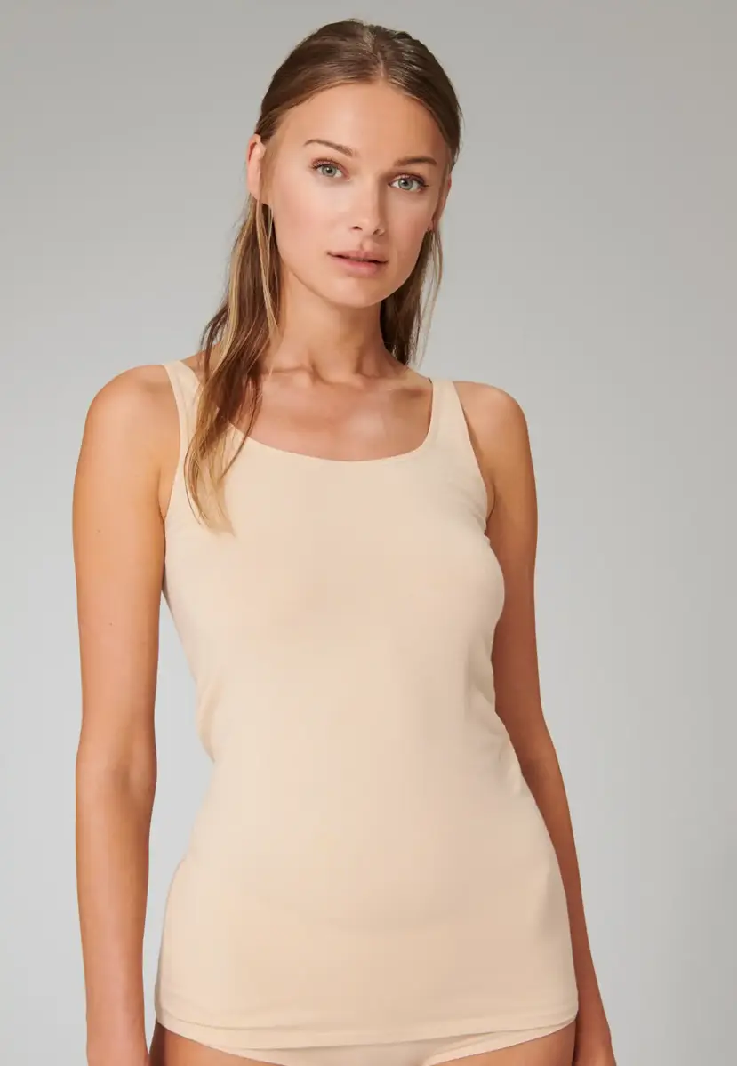 Schiesser 2-Pack dames hemden - Organic 95/5 - Basics - Biologisch katoenen vrouwen hemdjes - Onderhemd met brede bandjes Schiesser 2-Pack dames hemden - Organic 95/5 - Basics - Biologisch katoenen vrouwen hemdjes - Onderhemd met brede bandjes