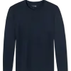 Schiesser heren pyjama shirt lange mouw - Donkerblauw