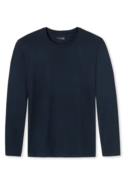 Schiesser heren pyjama shirt lange mouw - Donkerblauw - 100% katoenen los pyjama shirt Schiesser heren pyjama shirt lange mouw - Donkerblauw - 100% katoenen los pyjama shirt