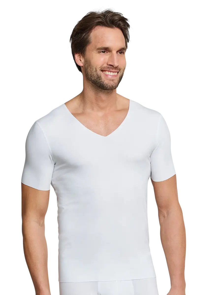 Schiesser business heren ondershirt - Naadloos laser cut - Perfect shirt voor onder je overhemd - Schijnt niet door - Diepe hals