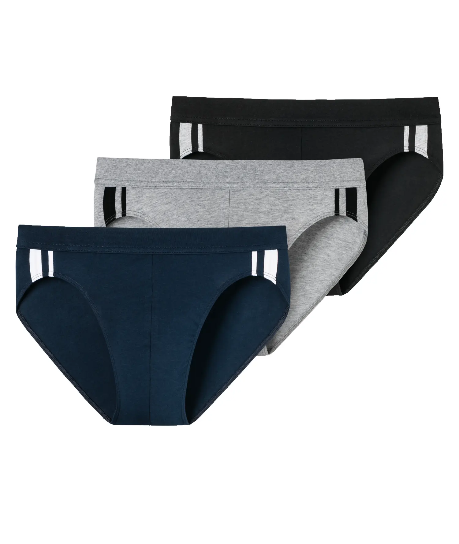 Schiesser 3-pack heren Rio slip 95/5 - Stripe - Hoog opgesneden heren onderbroek - Stoffen band - Biologisch katoen