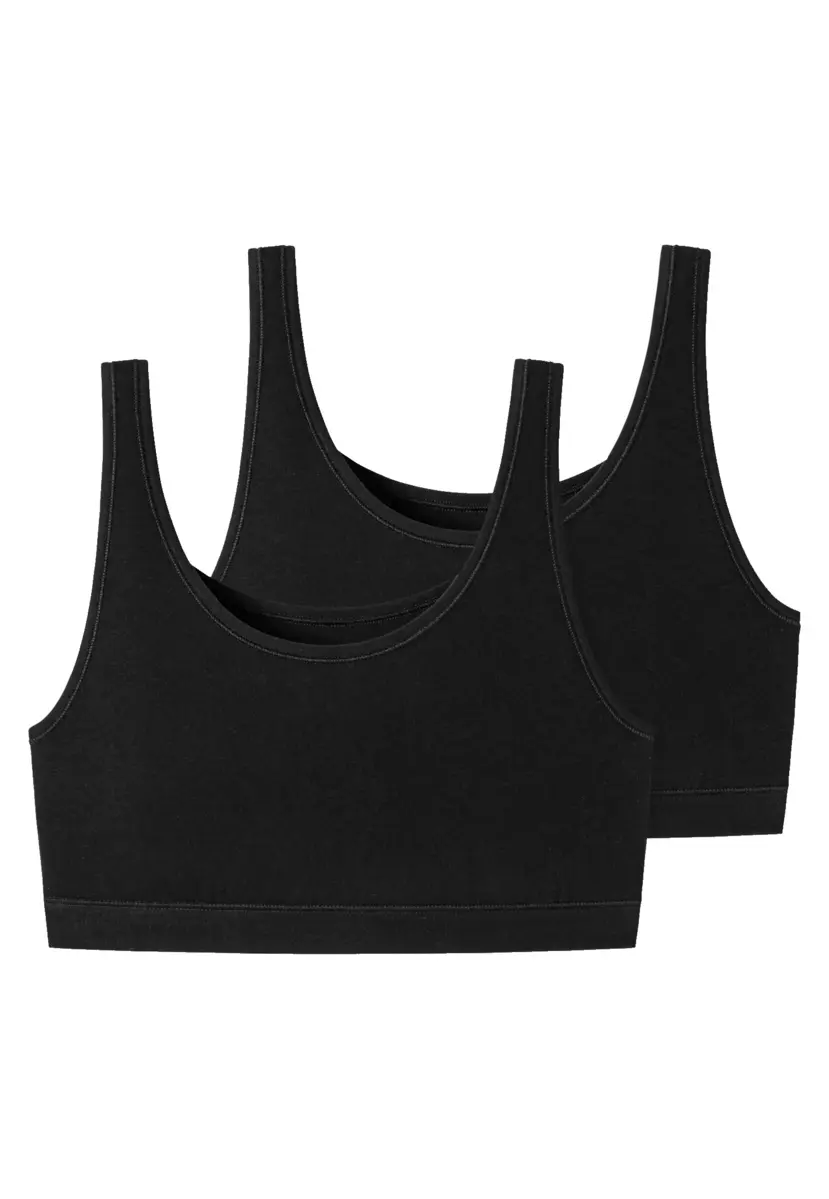 Schiesser 2-pack Bustier top - Biologisch katoen Bralette - Bh top zonder sluiting en zonder beugel Schiesser 2-pack Bustier top - Biologisch katoen Bralette - Bh top zonder sluiting en zonder beugel