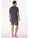 Schiesser heren shortama - Ebony Grey - Zomer pyjama maat 62