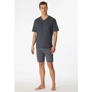 Schiesser heren shortama - Ebony Grey - Zomer pyjama maat 62 Schiesser heren shortama - Ebony Grey - Zomer pyjama maat 62