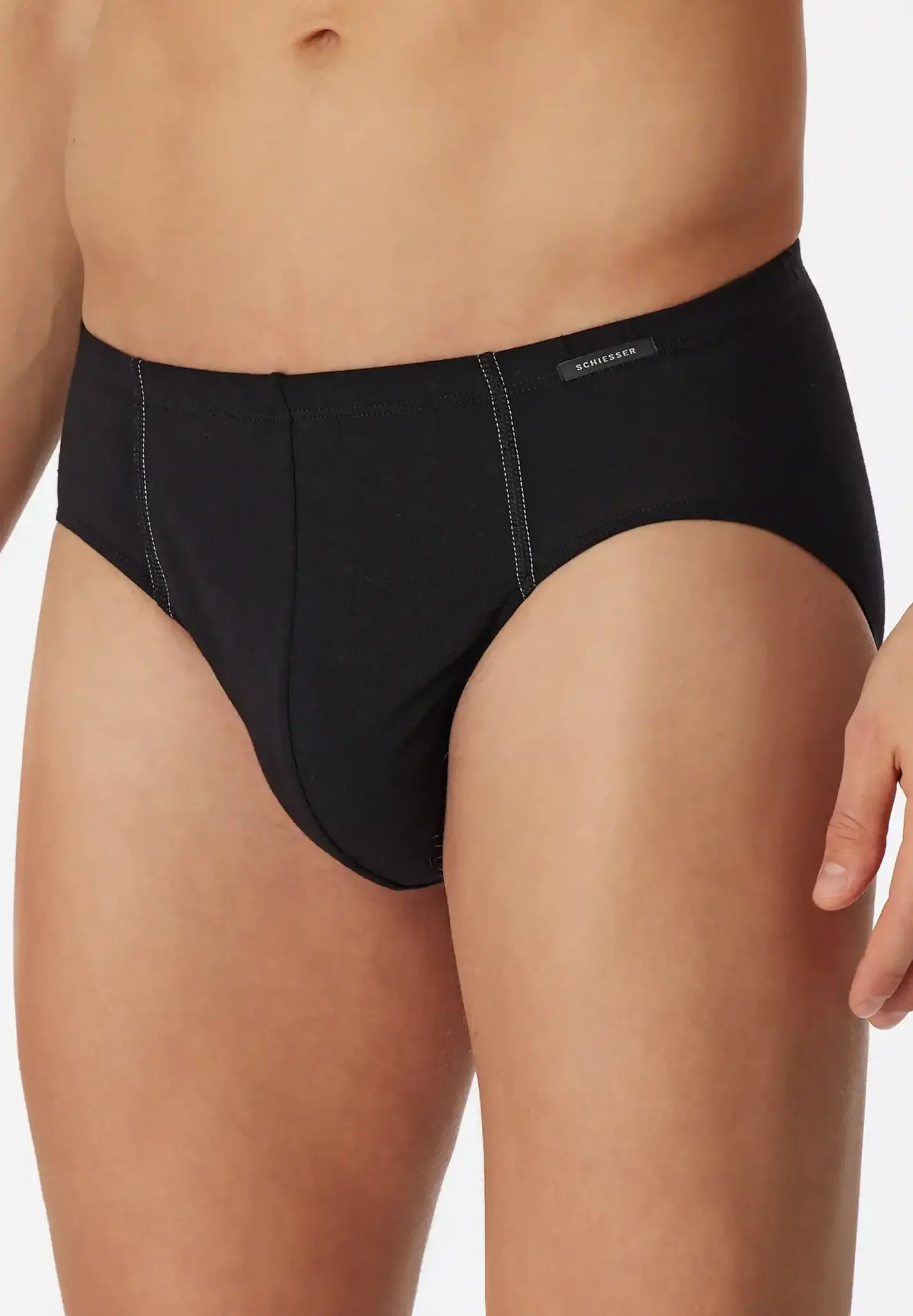 Schiesser 3-pack heren mini slips - Essentials - Lage heren onderbroeken biologisch katoen - Stoffen band