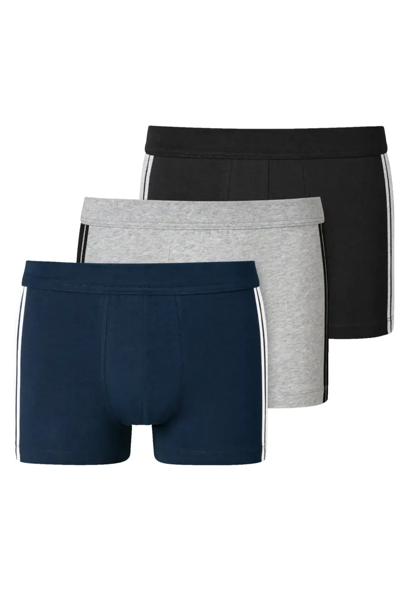 Schiesser 3-pack heren boxershort 95/5 - Stripe - Gestreept heren ondergoed - Blauw - Zwart - Combi Schiesser 3-pack heren boxershort 95/5 - Stripe - Gestreept heren ondergoed - Blauw - Zwart - Combi
