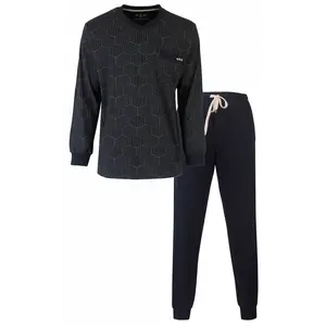 M.E.Q. heren pyjama Tricot katoen - subtle lines - Katoenen heren pyjama maat 3XL M.E.Q. heren pyjama Tricot katoen - subtle lines - Katoenen heren pyjama maat 3XL