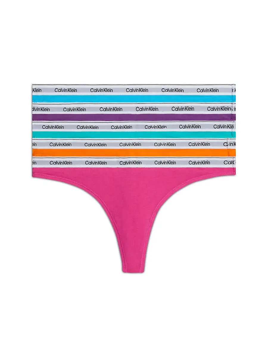 Calvin Klein 5-pack lage strings - Low rise Thong - Multipack dames strings katoen