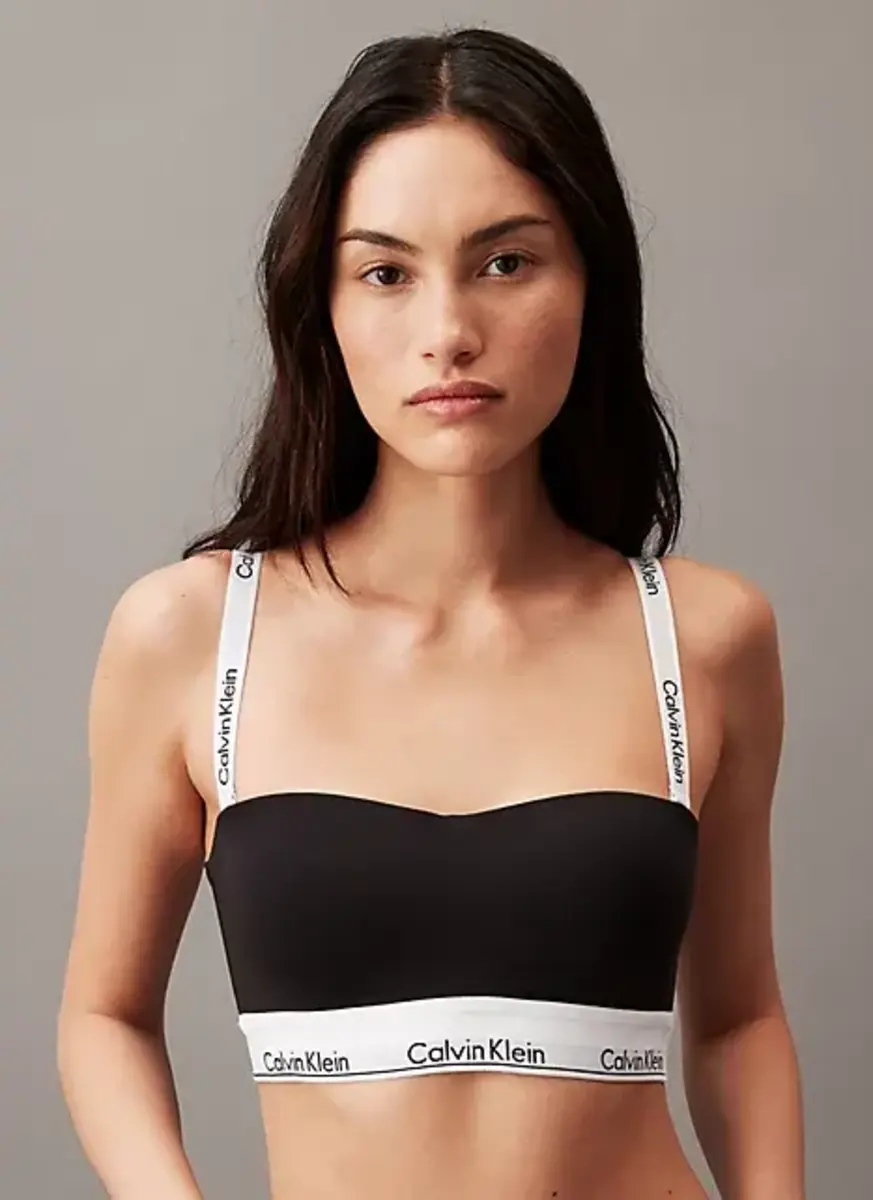 Calvin Klein Bandeau bh - Strapless bh - Katoenen balconette bh met afneembare bandjes