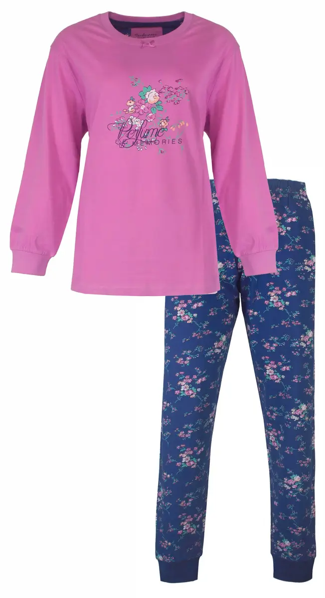 Tenderness roze dames pyjama Tricot - Pink Flower - Maat XXL