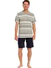 Pastunette heren shortama - Groen gestreept - Maat S