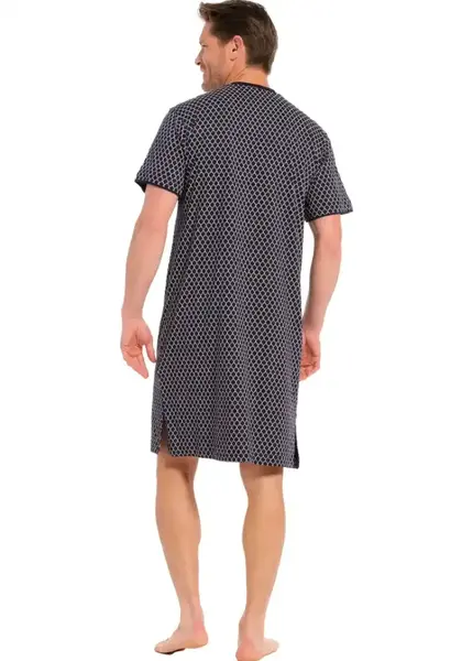 Pastunette Heren Nachthemd katoen - Blauw met print - Maat S Pastunette Heren Nachthemd katoen - Blauw met print - Maat S