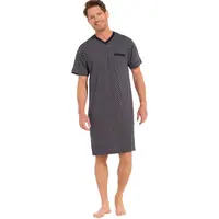 Pastunette Heren Nachthemd - Blauw met print Pastunette Heren Nachthemd - Blauw met print