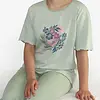 Tenderness dames shortama - Capri Pyjama - Green Flower