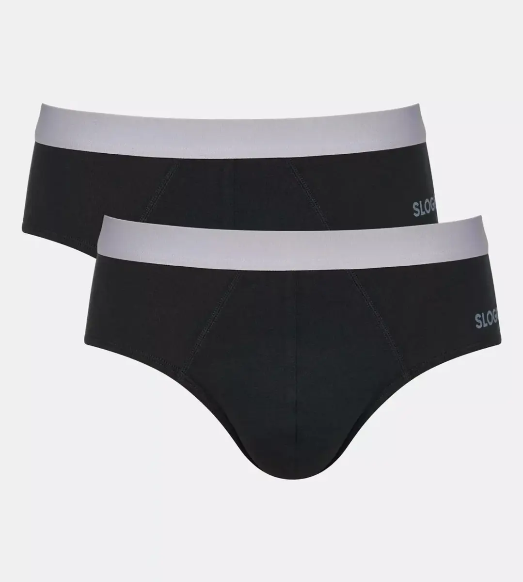 Sloggi 2-Pack heren slips - GO Abc brief - Biologisch katoenen heren onderbroeken met elastische band - Milieuvriendelijk - Duurzaam