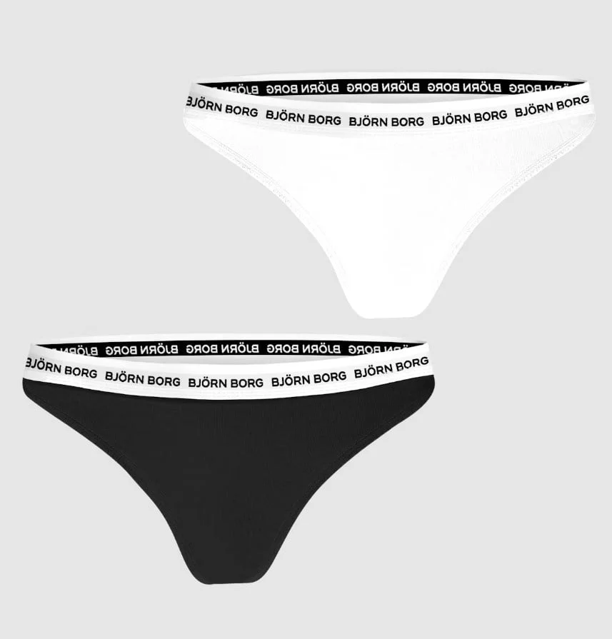 BjΓΆrn Borg dames strings - 2 pack - Katoenen dames strings met elastische band