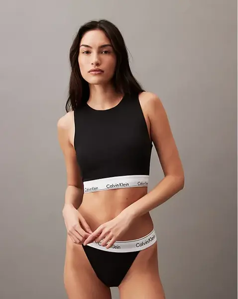 Calvin Klein Bralette met open rug - Katoenen BH top met hoge hals en open rug Calvin Klein Bralette met open rug - Katoenen BH top met hoge hals en open rug