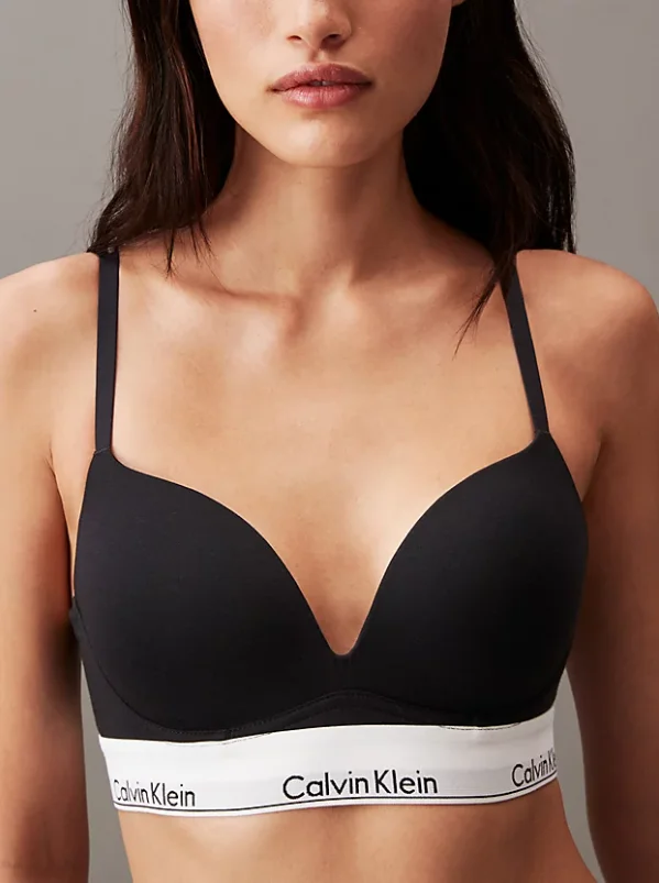 Calvin Klein Push-Up Plunge bh met beugel - Katoen modal - Ademend materiaal - Diep uitgesneden