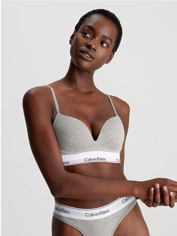 Calvin Klein Push-Up Plunge bh met beugel - Katoen modal - Ademend materiaal - Diep uitgesneden