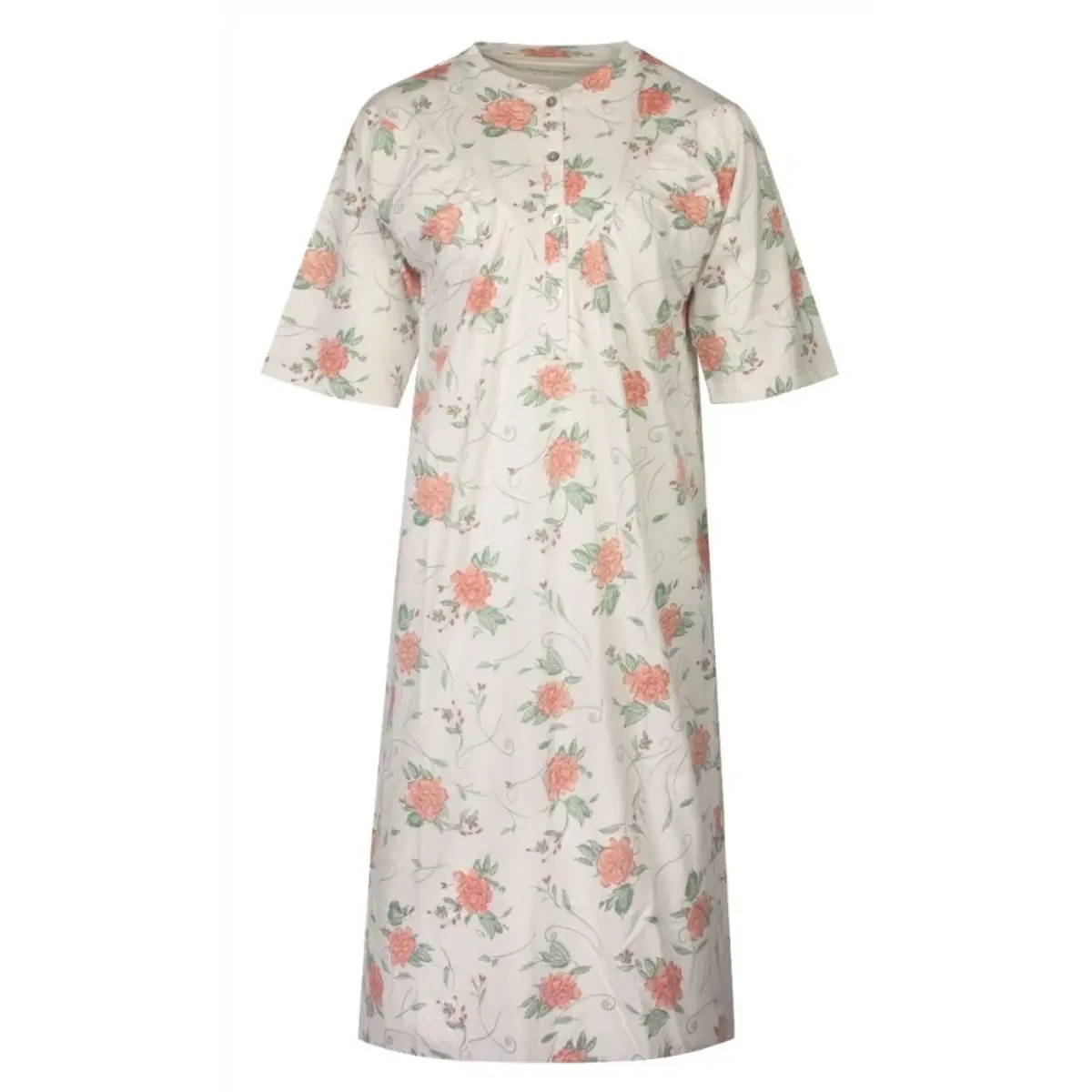 Tenderness dames nachthemd korte mouw - Pink Flower - Maat S