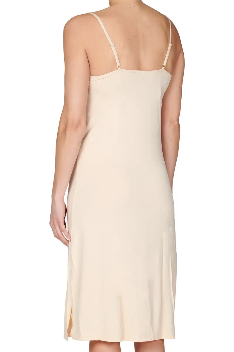 Gaubert kanten Onderjurk dames Extra lang - Spaghetti bandjes - Gladde onderjurk verstelbare bandjes - Zwart - Wit - Huidskleur