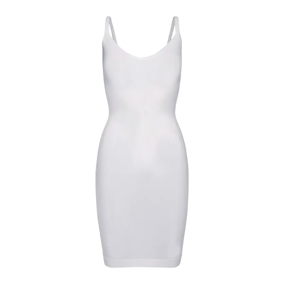 Pieces naadloze onderjurk - Ballroom - Gladde onderjurk - Wit - Huidskleur - Zwart