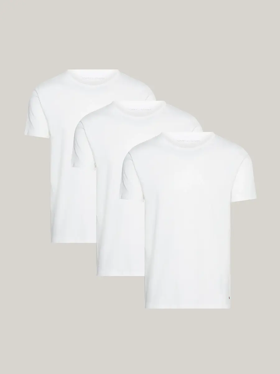 Tommy Hilfiger Stretch T-Shirt 3-pak - Elastisch katoenen ondershirts voor mannen - Crew