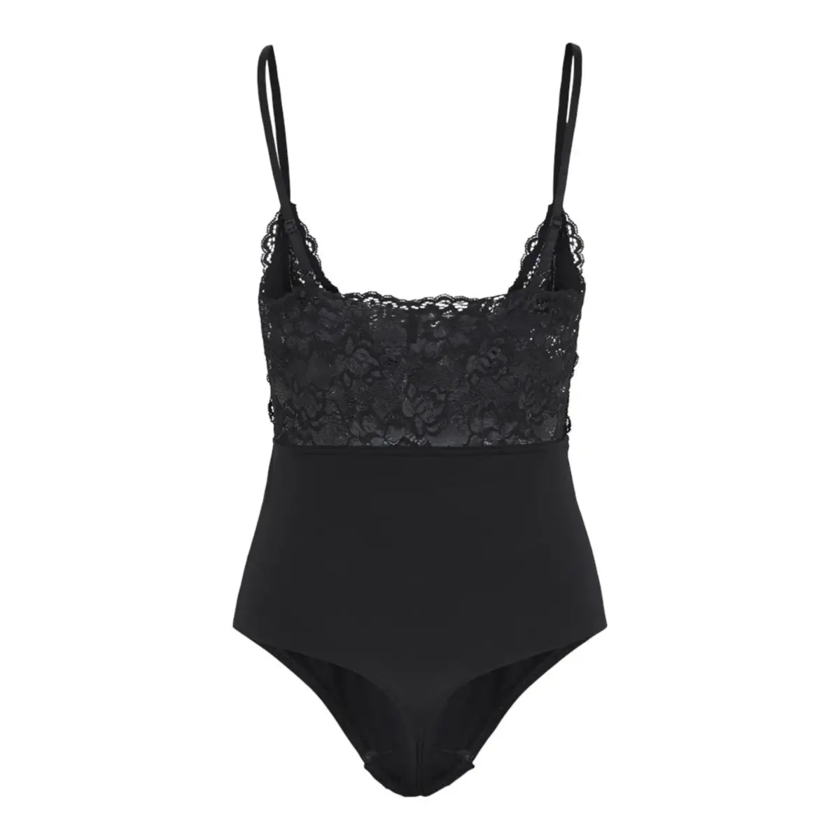 Pieces zwarte kanten body dames - Lace top Nichelle - kanten Bodysuit spaghetti bandjes - lingerie top