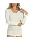 Entex thermo shirt dames lange mouw - Warm wollen ondershirt - Diepe ronde hals