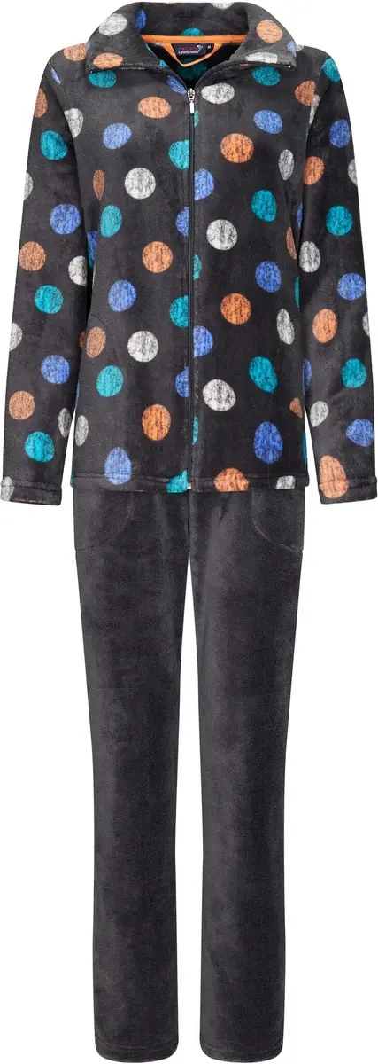Rebelle dames huispak - Fleece - Coloured Dots - Warme 2-delig huispak Rebelle dames huispak - Fleece - Coloured Dots - Warme 2-delig huispak