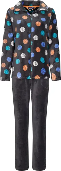 Rebelle dames huispak - Fleece - Coloured Dots - Warme 2-delig huispak