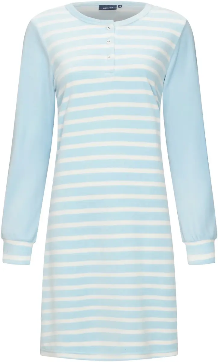 Pastunette badstof dames nachthemd - Blue Stone - Warme winter nachtjapon