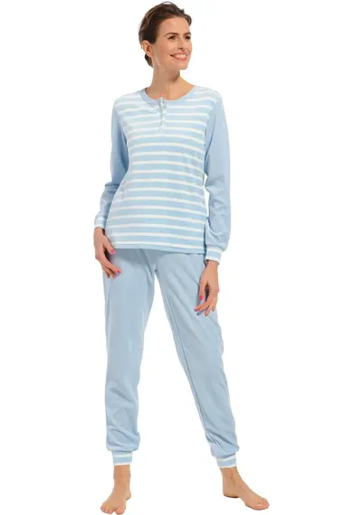 Pastunette dames pyjama Badstof- Lange mouwen  - Blue Stone Pastunette dames pyjama Badstof- Lange mouwen  - Blue Stone