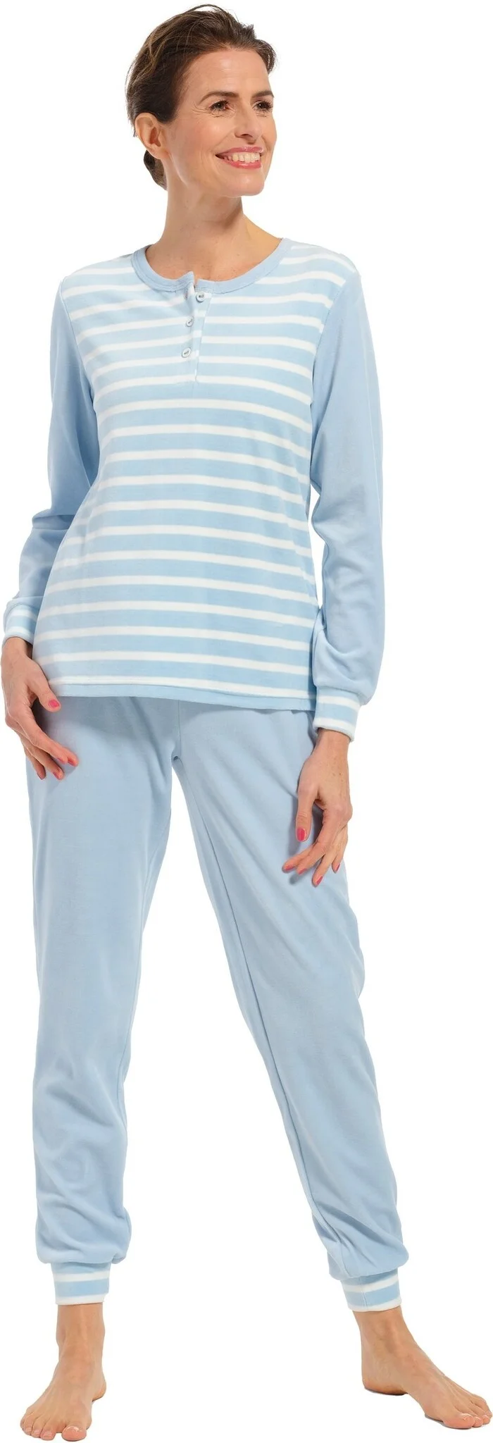 Pastunette dames pyjama Badstof - Blue Stone - Warme pyjama maat 52