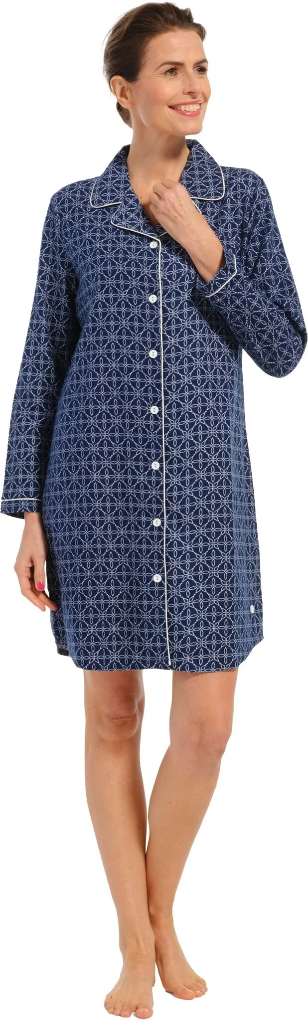Pastunette Nachthemd dames Flanel - Classic Blue Pastunette Nachthemd dames Flanel - Classic Blue