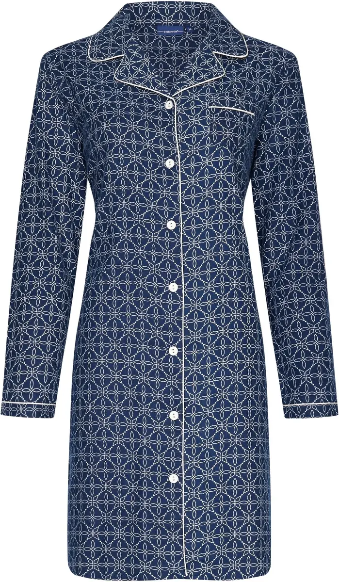 Pastunette Nachthemd dames Flanel - Classic Blue - Katoenen nachtjapon Pastunette Nachthemd dames Flanel - Classic Blue - Katoenen nachtjapon