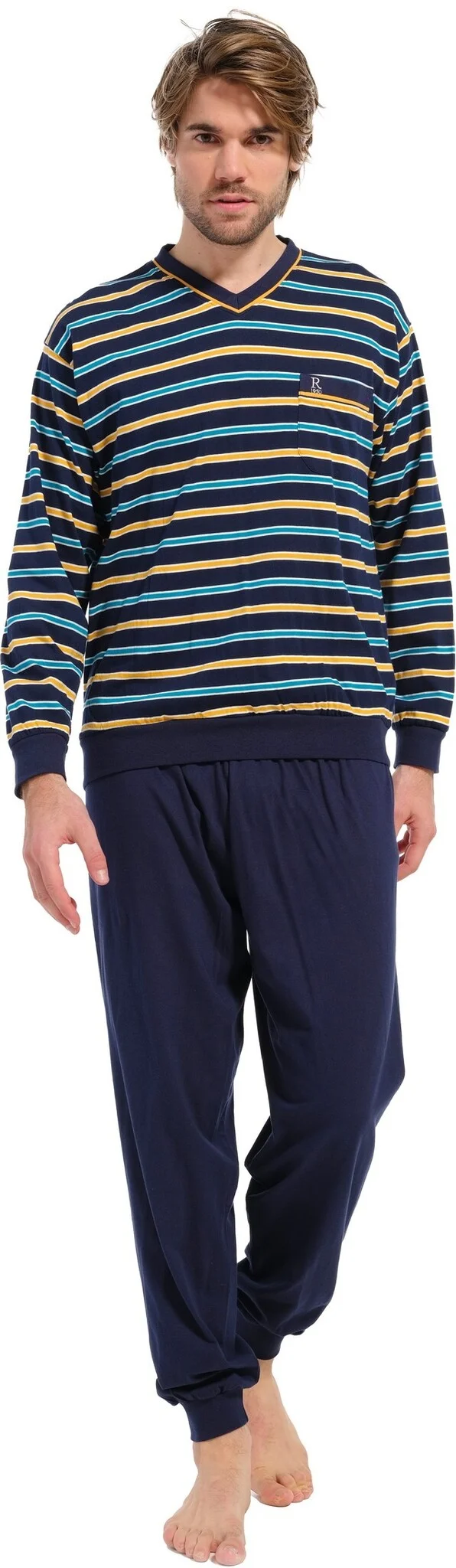 Robson Heren pyjama tricot - Orange Ben - Katoenen pyjama maat 50
