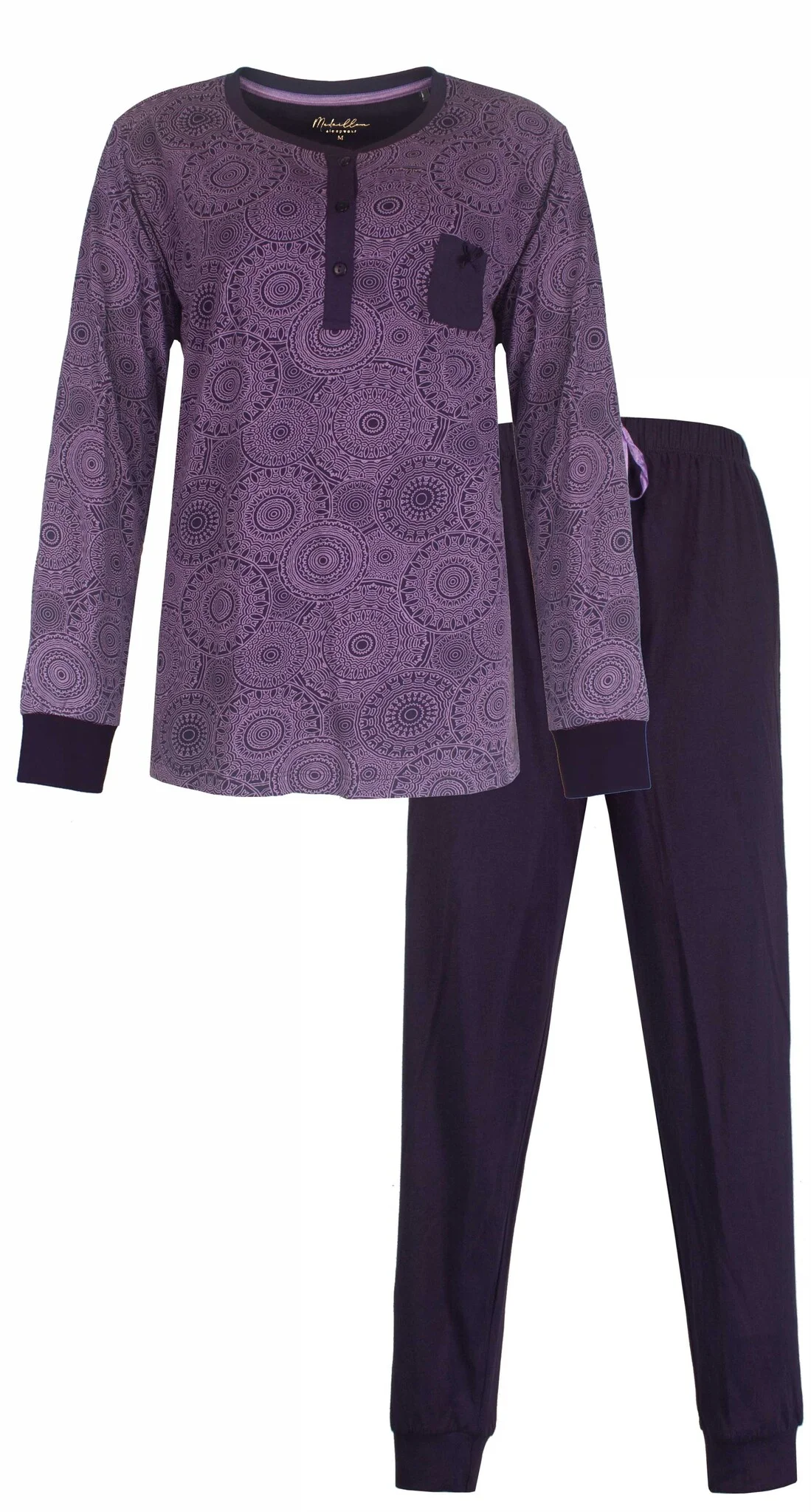 Medaillion dames pyjama tricot - Purple Circle