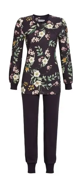 Ringella dames pyjama lange mouw - Dark Flower - maat 46