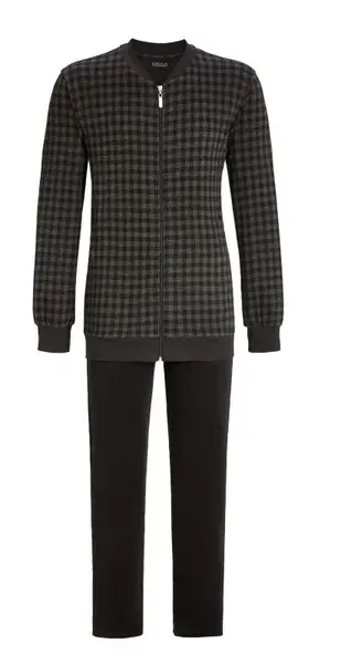 Ringella huispak heren - Jacquarddessin - Ruit - Mannen warm pyjama pak