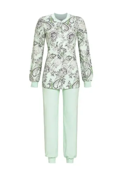 Ringella dames pyjama met knoopsluiting - lange mouwen - Paisley mint Ringella dames pyjama met knoopsluiting - lange mouwen - Paisley mint