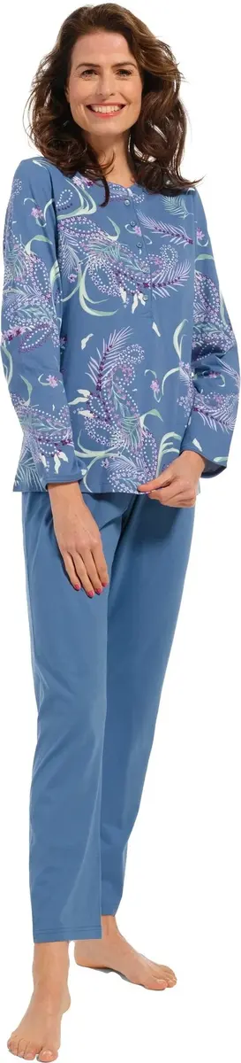 Pastunette dames pyjama - Blue Flower - katoenen pyjama maat 36