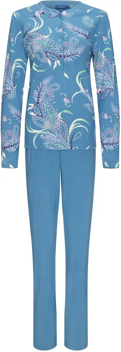Pastunette dames pyjama - Blue Flower - katoenen pyjama maat 36