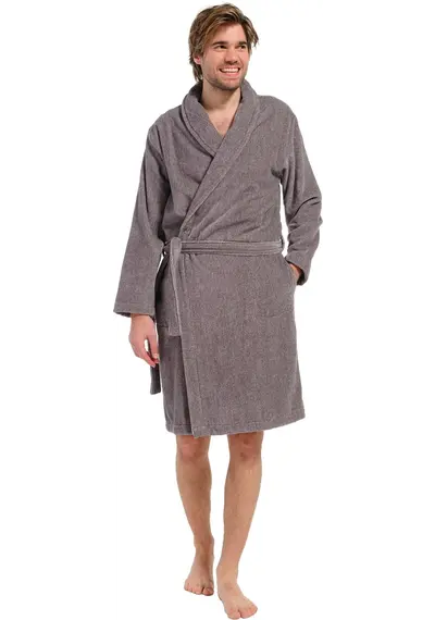 Pastunette heren badjas Velours - 115CM - Grey Pastunette heren badjas Velours - 115CM - Grey