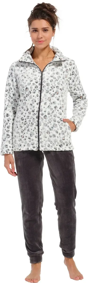 Rebelle fleece huispak - Deluxe - Panter - Warm 2-delig huispak