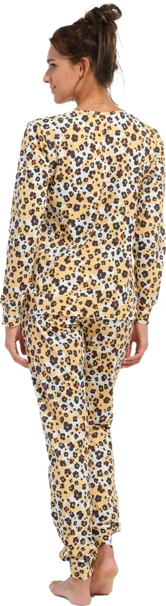 Rebelle dames pyjama - Yellow Panter - 100% katoenen panter pyjama Rebelle dames pyjama - Yellow Panter - 100% katoenen panter pyjama