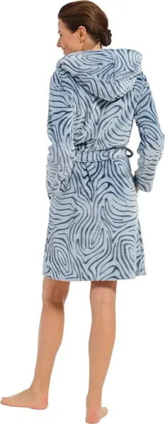 Pastunette dames fleece Badjas ''Zebra'' - Warme ochtendjas - Maat XXL Pastunette dames fleece Badjas ''Zebra'' - Warme ochtendjas - Maat XXL