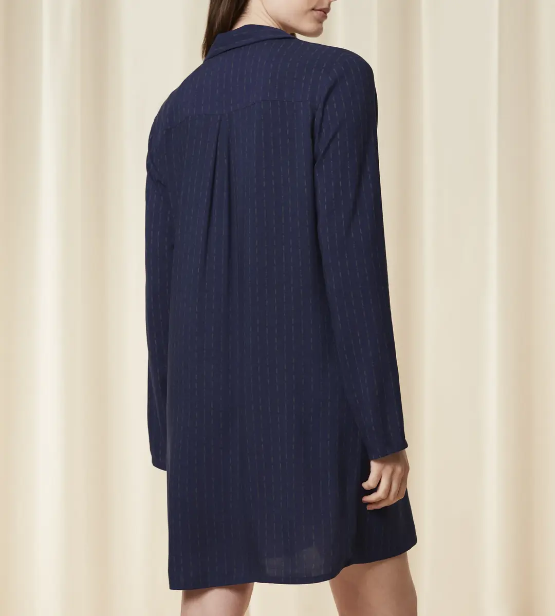 Triumph dames nachthemd Boyfriend - Knoopsluiting - lange mouw - blauw Triumph dames nachthemd Boyfriend - Knoopsluiting - lange mouw - blauw