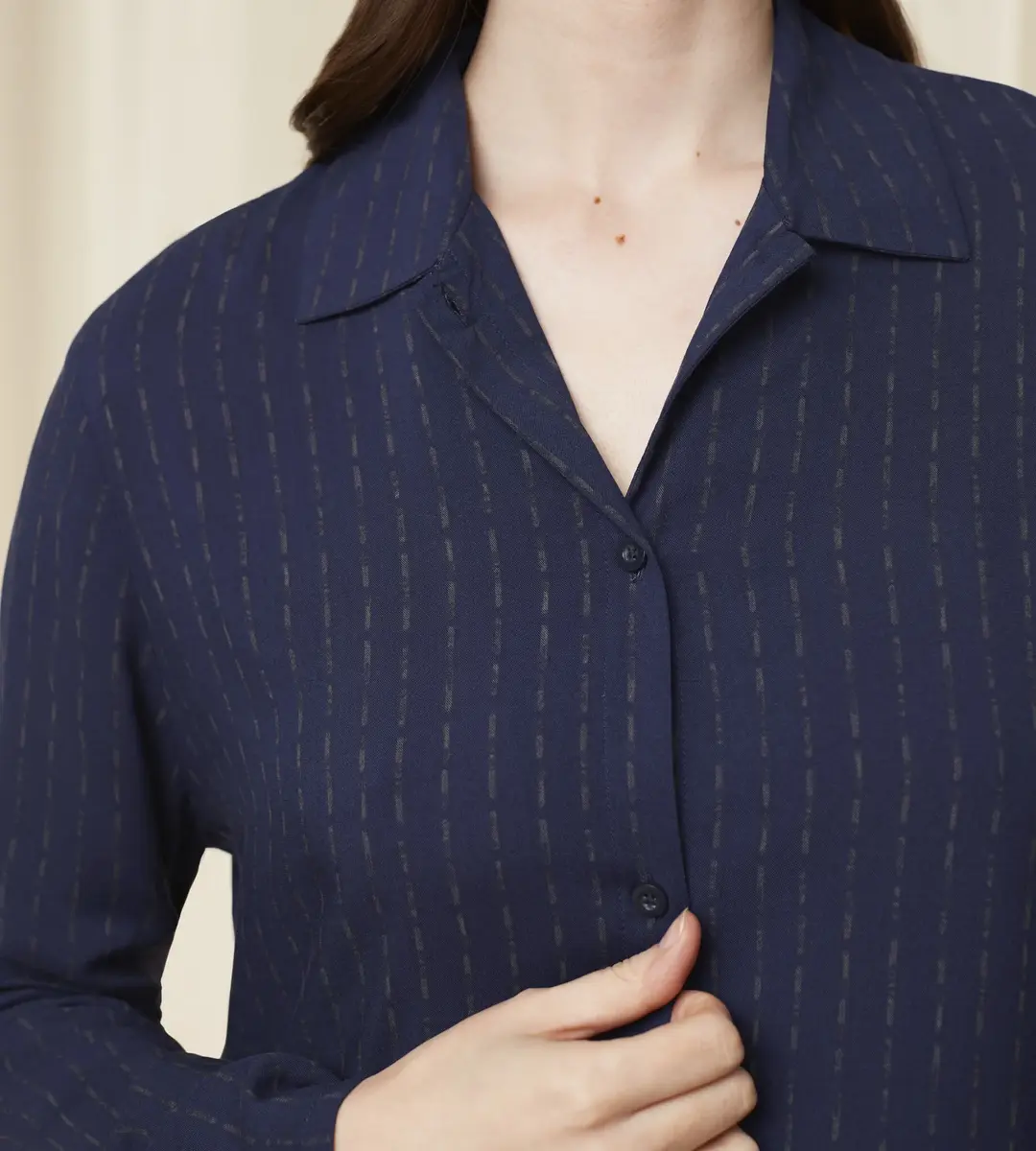 Triumph dames nachthemd Boyfriend - Knoopsluiting - lange mouw - blauw Triumph dames nachthemd Boyfriend - Knoopsluiting - lange mouw - blauw